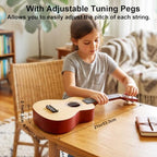 Gugxiom 21 Inch Ukulele Beginner Kit, Christmas Birthday Holiday Gift（Wood）