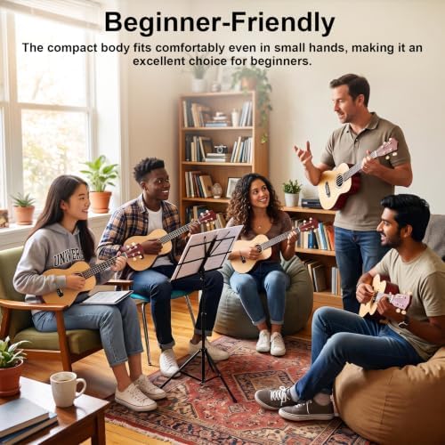 Gugxiom 21 Inch Ukulele Beginner Kit, Christmas Birthday Holiday Gift（Wood）