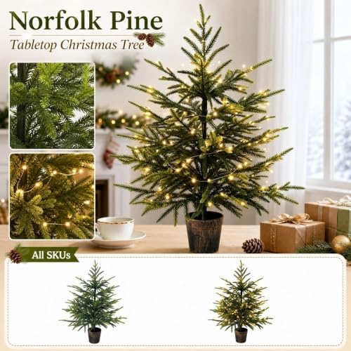 2FT Pre-Lit Artificial Norfolk Pine Small Christmas Tree (no Light)