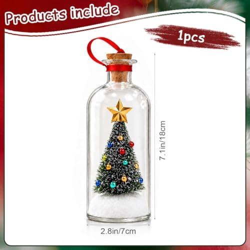Christmas Tree Message in a Bottle,Recordable Glass Voice Keepsake Ornament