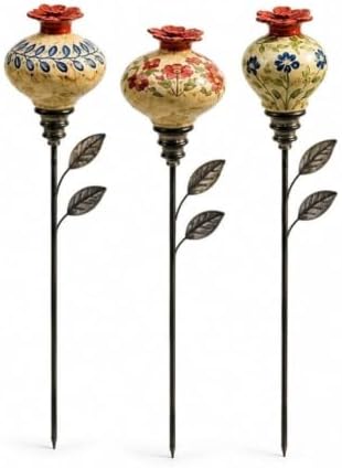 Rustproof Vintage Ceramic Hummingbird Feeder Garden Stake