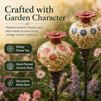 Rustproof Vintage Ceramic Hummingbird Feeder Garden Stake