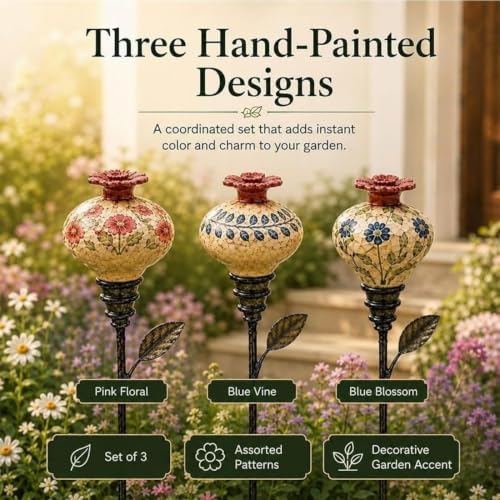 Rustproof Vintage Ceramic Hummingbird Feeder Garden Stake