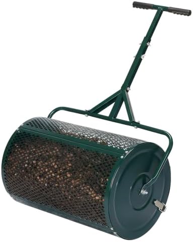 Generic 23.6 Inch Compost Spreader Heavy Duty Iron Mesh Basket for Lawn