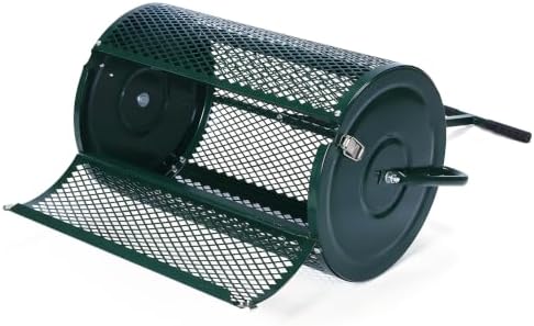 Generic 23.6 Inch Compost Spreader Heavy Duty Iron Mesh Basket for Lawn
