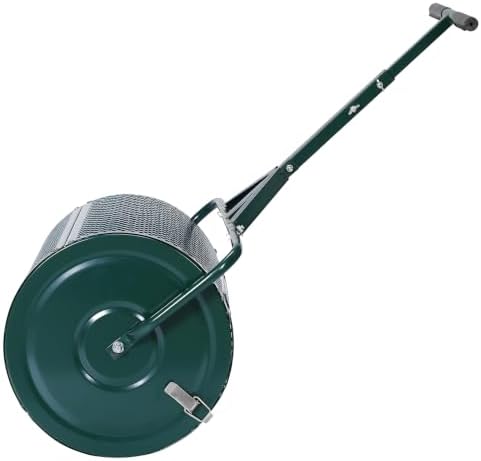 Generic 23.6 Inch Compost Spreader Heavy Duty Iron Mesh Basket for Lawn
