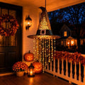 Hanging Witch Hats with Lights, Glowing Halloween Witch Hat with Cascading