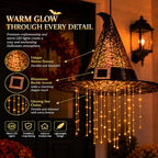 Hanging Witch Hats with Lights, Glowing Halloween Witch Hat with Cascading