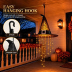 Hanging Witch Hats with Lights, Glowing Halloween Witch Hat with Cascading