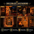Hanging Witch Hats with Lights, Glowing Halloween Witch Hat with Cascading