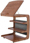 C-Shaped End Table with Wheels Movable 360° TV Tray