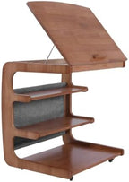 C-Shaped End Table with Wheels Movable 360° TV Tray