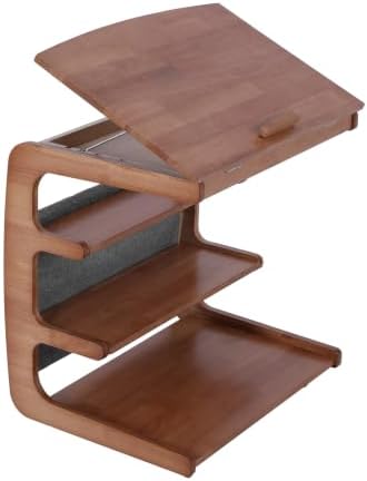 C-Shaped End Table with Wheels Movable 360° TV Tray