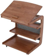 C-Shaped End Table with Wheels Movable 360° TV Tray