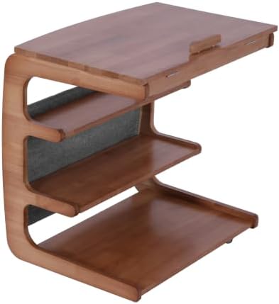 C-Shaped End Table with Wheels Movable 360° TV Tray
