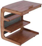 C-Shaped End Table with Wheels Movable 360° TV Tray