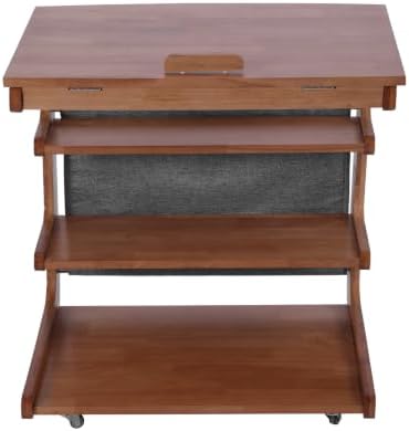 C-Shaped End Table with Wheels Movable 360° TV Tray