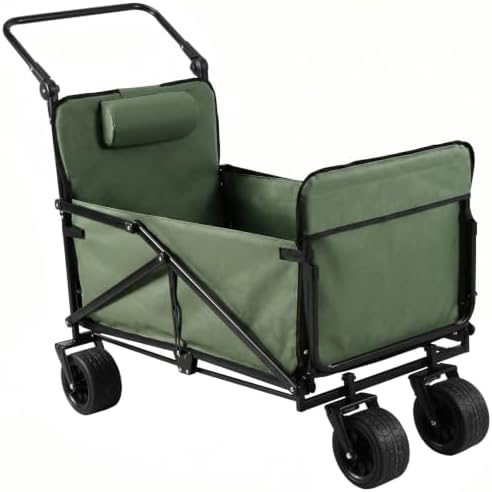 2-in-1 Foldable Wagon Cart, 440Lbs Capacity
