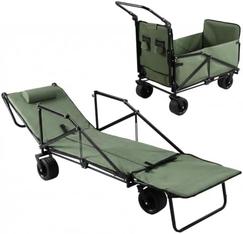 2-in-1 Foldable Wagon Cart, 440Lbs Capacity