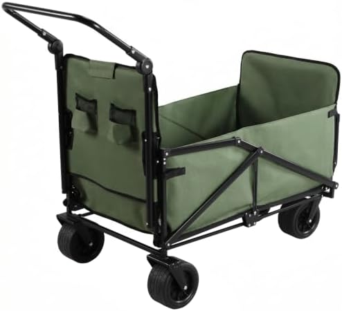 2-in-1 Foldable Wagon Cart, 440Lbs Capacity