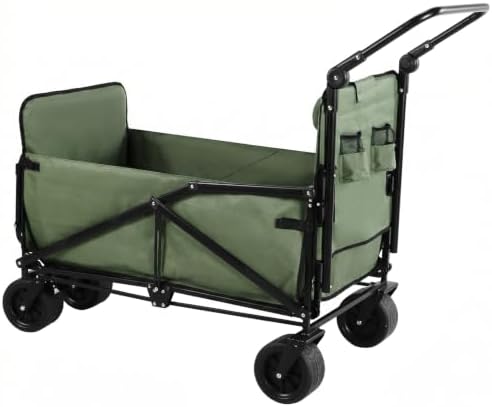 2-in-1 Foldable Wagon Cart, 440Lbs Capacity