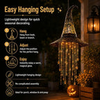 Lighted Witch Hat Hanging Chime, Halloween Hanging Witch Hats with Lights