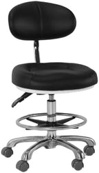 Adjustable Shop Chair with Backrest & Foot Rest for