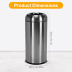 16 Gallon Stainless Steel Garbage Can with Detachable Lid