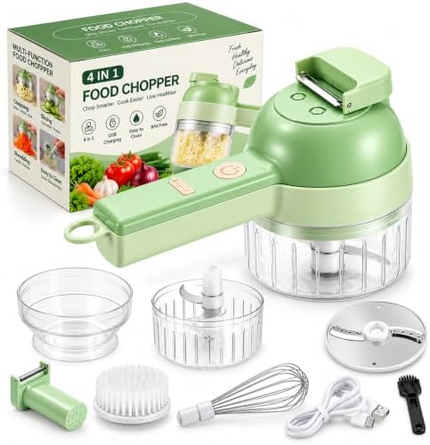 4 in 1 Handheld Electric Vegetable Cutter, Multi Blade Vegetable Chopper
