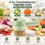 4 in 1 Handheld Electric Vegetable Cutter, Multi Blade Vegetable Chopper