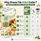 4 in 1 Handheld Electric Vegetable Cutter, Multi Blade Vegetable Chopper