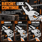9" Ratchet Self-Locking Wire Cutter, Heavy-Duty Ratchet Lineman's Pliers
