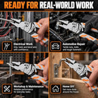 9" Ratchet Self-Locking Wire Cutter, Heavy-Duty Ratchet Lineman's Pliers