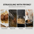 Stainless Steel Strainer Tongs, Food Lifting and Draining Utensil for Frying and Serving Meals in Home Kitchens