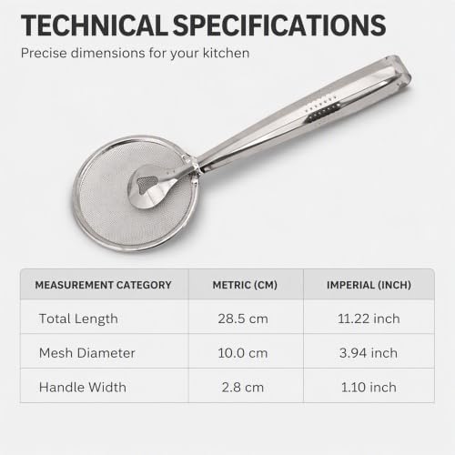 Stainless Steel Strainer Tongs, Food Lifting and Draining Utensil for Frying and Serving Meals in Home Kitchens