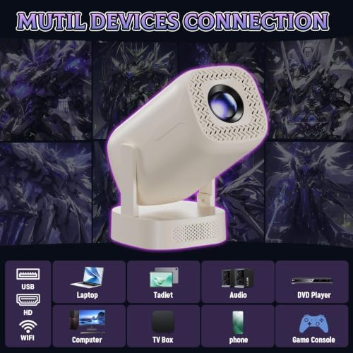 U5 4-in-1 Mini Projector with WiFi and Bluetooth,Games+Karaoke+Speaker