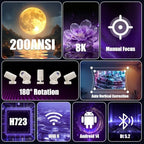 U5 4-in-1 Mini Projector with WiFi and Bluetooth,Games+Karaoke+Speaker