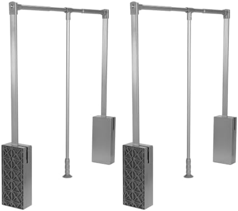 Generic 2 Pack Soft-Close Wardrobe Lift Rail Organizer Adjustable Width