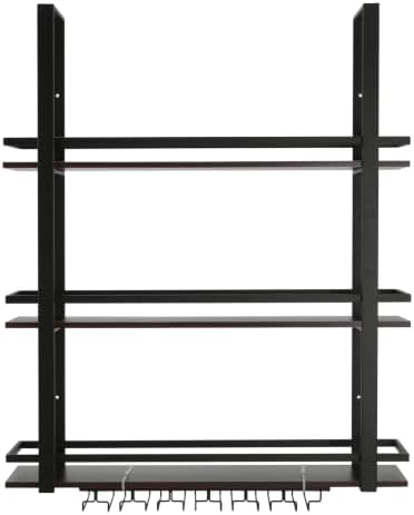 3 Tier Wall Mounted Liquor Bottles Floating Shelves Display Rack
