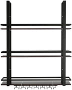 3 Tier Wall Mounted Liquor Bottles Floating Shelves Display Rack