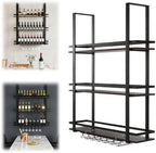 3 Tier Wall Mounted Liquor Bottles Floating Shelves Display Rack