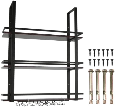 3 Tier Wall Mounted Liquor Bottles Floating Shelves Display Rack