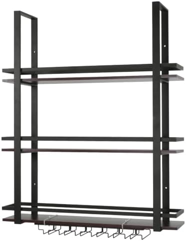 3 Tier Wall Mounted Liquor Bottles Floating Shelves Display Rack