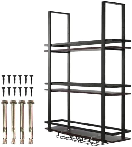 3 Tier Wall Mounted Liquor Bottles Floating Shelves Display Rack