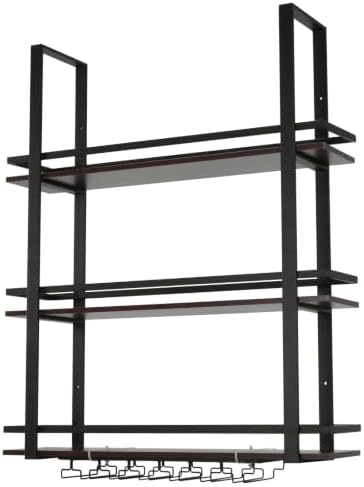 3 Tier Wall Mounted Liquor Bottles Floating Shelves Display Rack