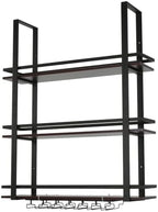 3 Tier Wall Mounted Liquor Bottles Floating Shelves Display Rack