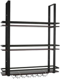 3 Tier Wall Mounted Liquor Bottles Floating Shelves Display Rack