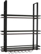 3 Tier Wall Mounted Liquor Bottles Floating Shelves Display Rack