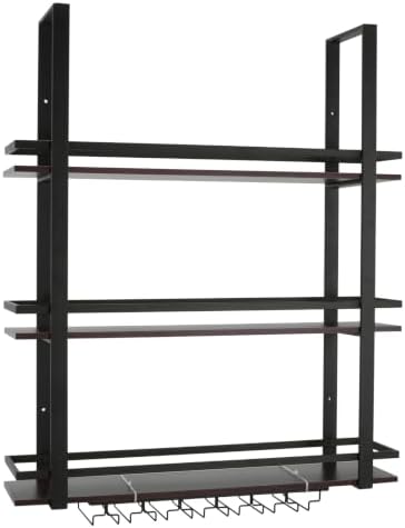 3 Tier Wall Mounted Liquor Bottles Floating Shelves Display Rack