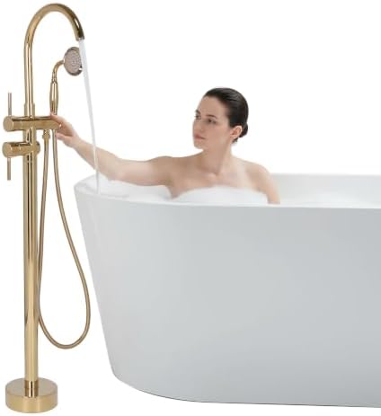 Generic High Flow Freestanding Tub Filler with Hand Sprayer